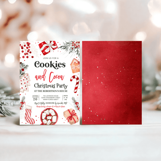 Editable Christmas Cookies and Cocoa Invite CC101