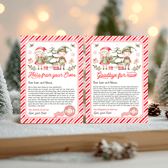 Editable Elf Arrival and Goodbye Letter Printable Kit ELF101
