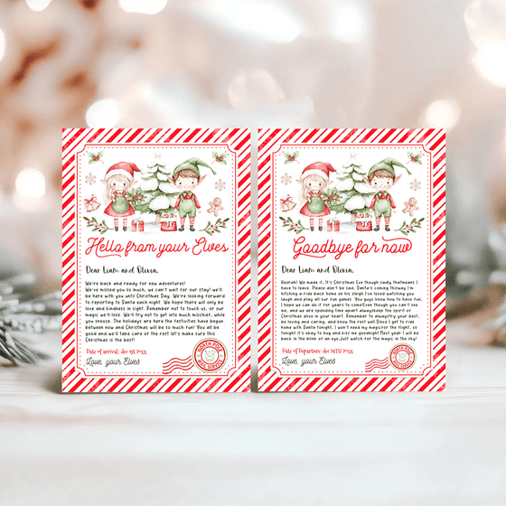 Editable Elf Arrival and Goodbye Letter Printable Kit ELF101