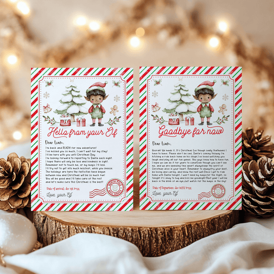 Editable Elf Arrival and Goodbye Letter Printable Kit ELF110