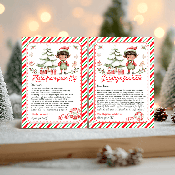 Editable Elf Arrival and Goodbye Letter Printable Kit ELF110