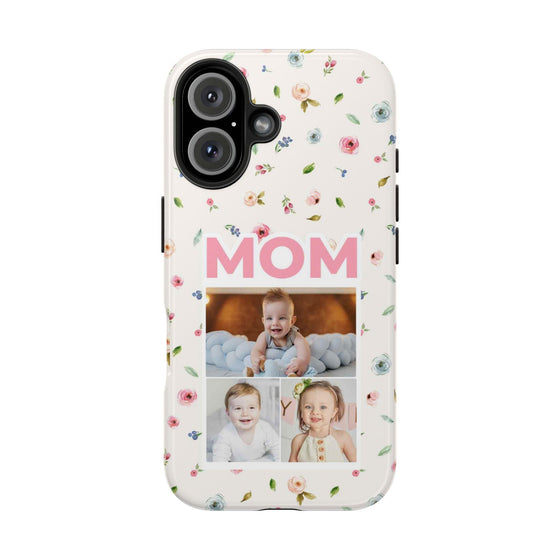 Floral Mom Photo Tough Phone Case - Durable Protection for Loving Mothers - PC027
