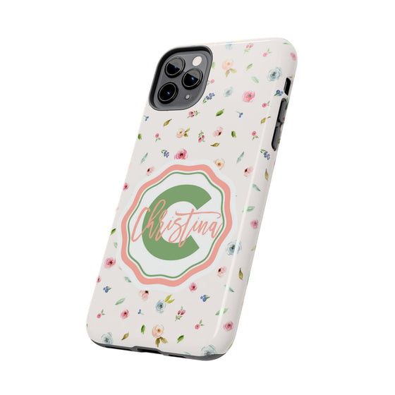 Personalized Floral Tough Phone Case for Women | Durable & Stylish Protection - PC029