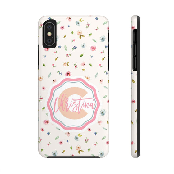 Personalized Floral Tough Phone Case - Custom Name Design - PC030