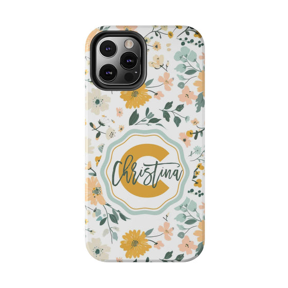 Personalized Floral Tough Phone Case - Custom Name Design - PC007