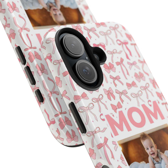 Personalized Mom Photo Collage Phone Case - Bow Design -PC015