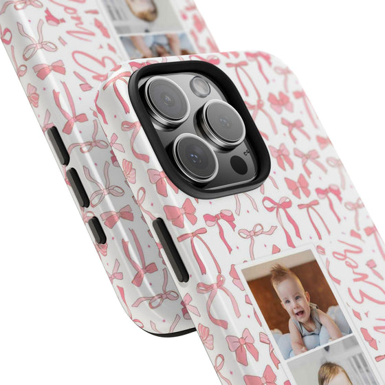 Custom Tough Phone Case - Best Mom Ever with Pink Bows - PC016