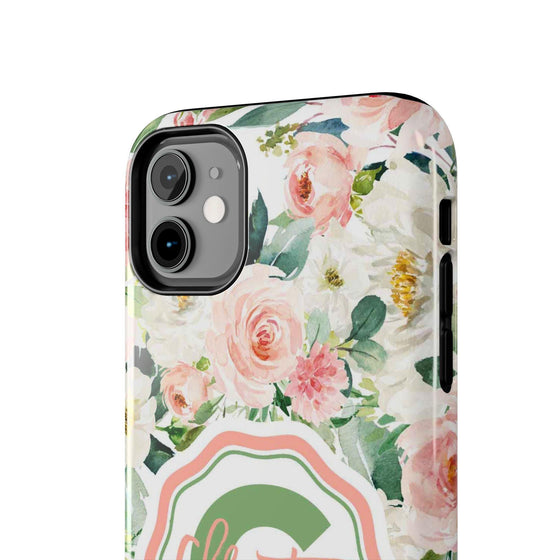 Personalized Floral Phone Case - Custom Tough Case with Name - PC025