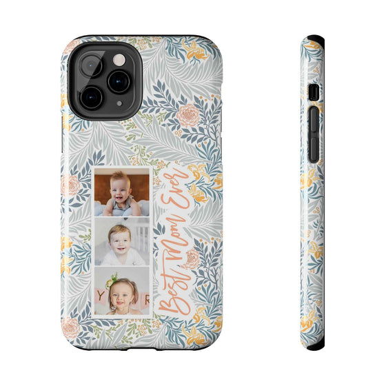 Personalized Tough Phone Case - Best Mom Ever with Floral Design - PC002