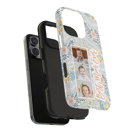 Personalized Tough Phone Case - Best Mom Ever with Floral Design - PC002