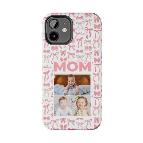Personalized Mom Photo Collage Phone Case - Bow Design -PC015