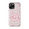 Personalized Tough Phone Case with Pink Bow Design - PC017