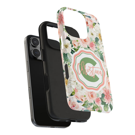 Personalized Floral Phone Case - Custom Tough Case with Name - PC025