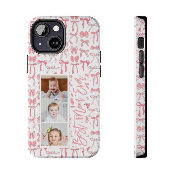 Custom Tough Phone Case - Best Mom Ever with Pink Bows - PC016
