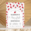 Editable Berry First Birthday Invitation Strawberry  BF24