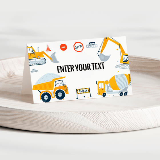 Editable Construction Birthday Party Package C001