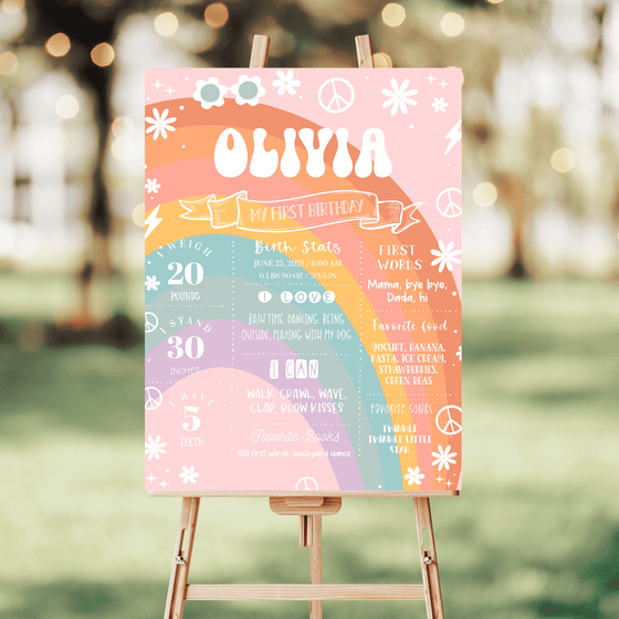 Editable Groovy ONE Milestone Poster G101