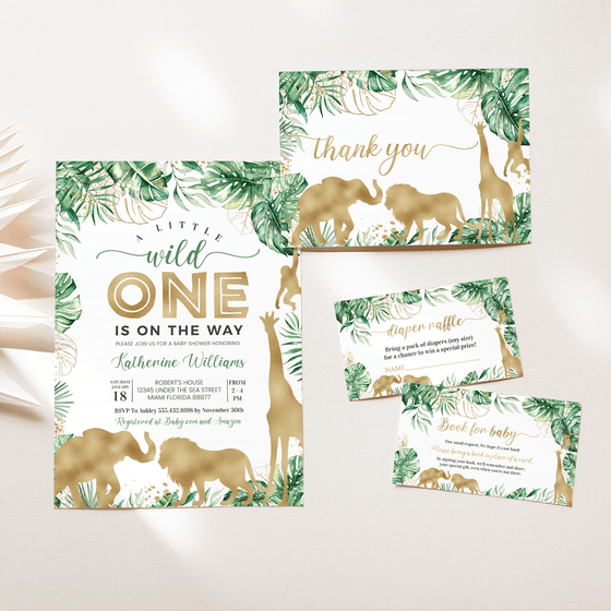 Editable Safari Baby Shower Set J101