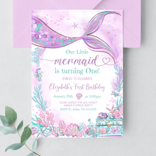  Editable Our Little Mermaid Birthday Invitation M402