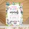 Editable Safari Birthday Invitation S205