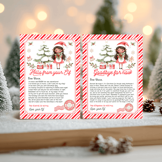 Editable Elf Arrival and Goodbye Letter Printable Kit ELF111