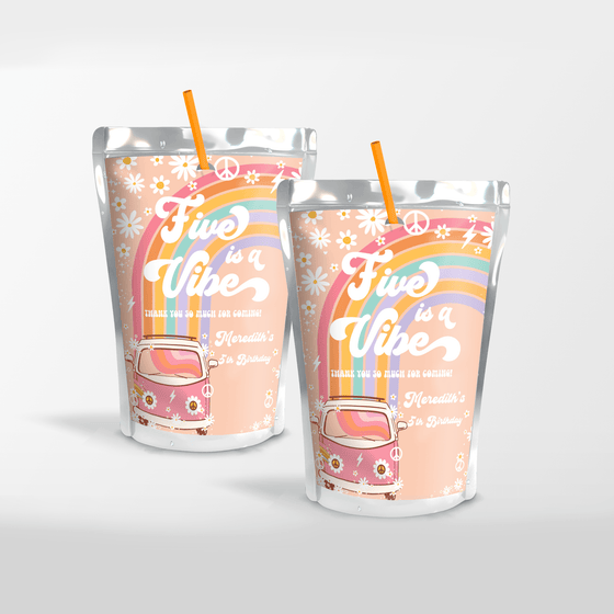 EDITABLE Five Is A Vibe Birthday Juice Label G205