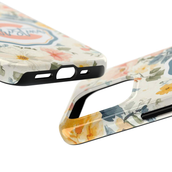 Personalized Floral Tough Phone Case - Customized with Name | Durable Protection - PC013