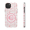 Personalized Tough Phone Case with Pink Bow Design - PC017