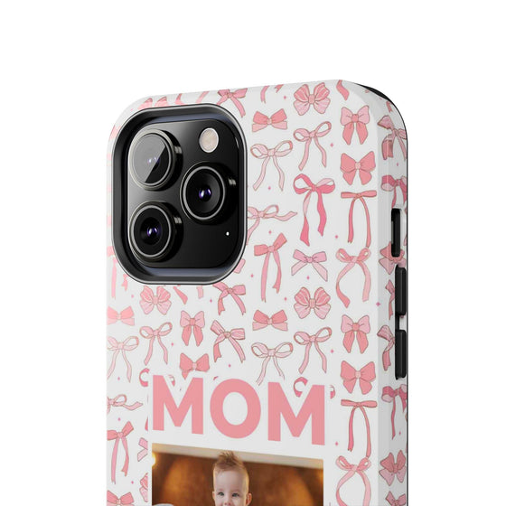 Personalized Mom Photo Collage Phone Case - Bow Design -PC015