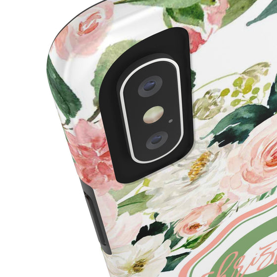 Personalized Floral Phone Case - Custom Tough Case with Name - PC025