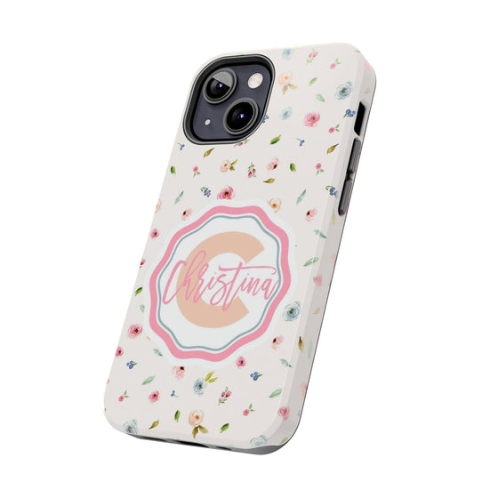 Personalized Floral Tough Phone Case - Custom Name Design - PC030