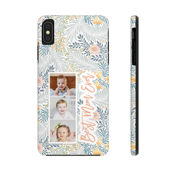 Personalized Tough Phone Case - Best Mom Ever with Floral Design - PC002