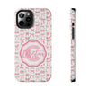 Personalized Tough Phone Case with Pink Bow Design - PC017