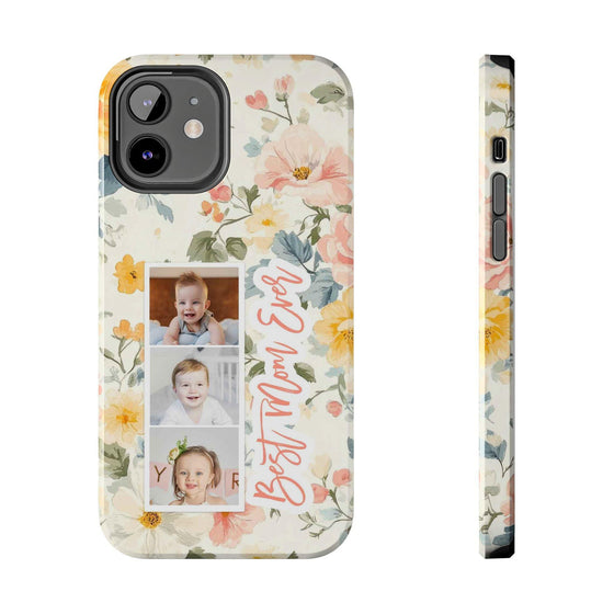 Personalized Floral Tough Phone Case - Best Mom Ever - PC012