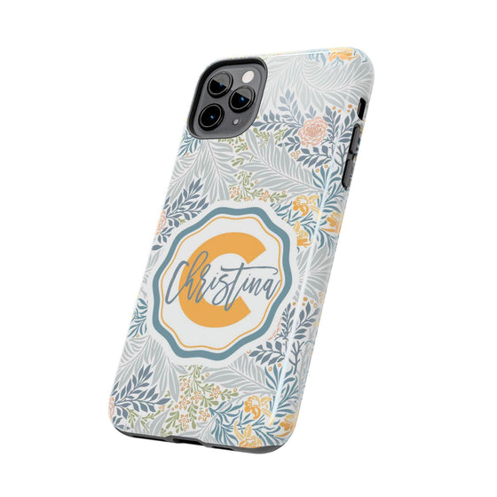 Custom Monogram Phone Cases With Floral Design - PC003