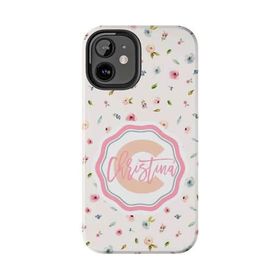 Personalized Floral Tough Phone Case - Custom Name Design - PC030