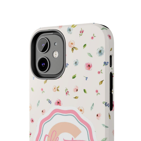 Personalized Floral Tough Phone Case - Custom Name Design - PC030