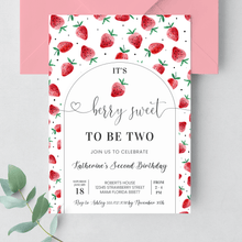  Editable Berry Sweet 2nd Birthday Invitation BF27