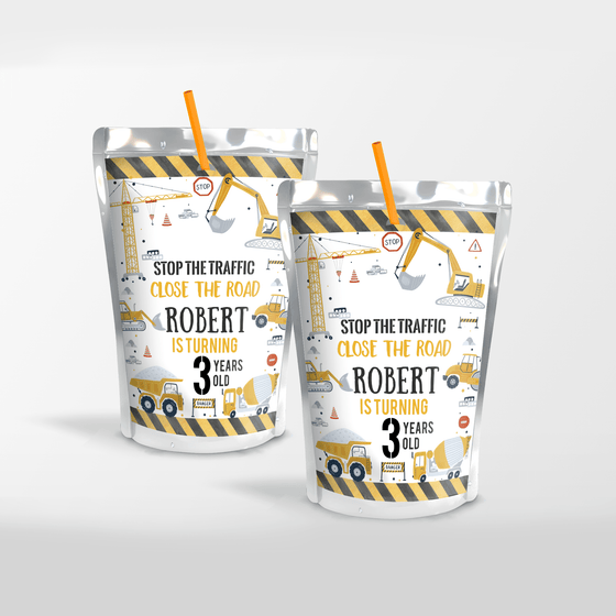 Editable Construction Party Favor Package C001