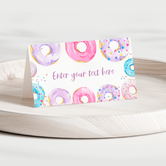 Editable Donut Grow Up Birthday Food Labels D006