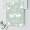 Editable Daisy First Birthday Invitatio D111