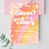 Editable Eleven Is A Vibe Birthday Invitation G411