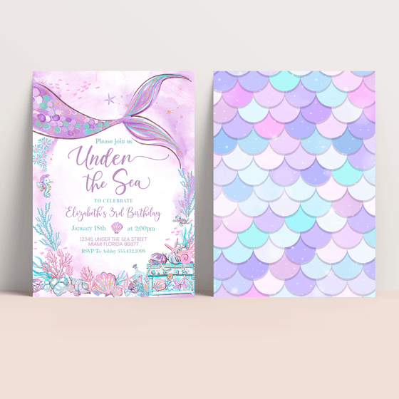 Editable Under the Sea Birthday Invitation M403