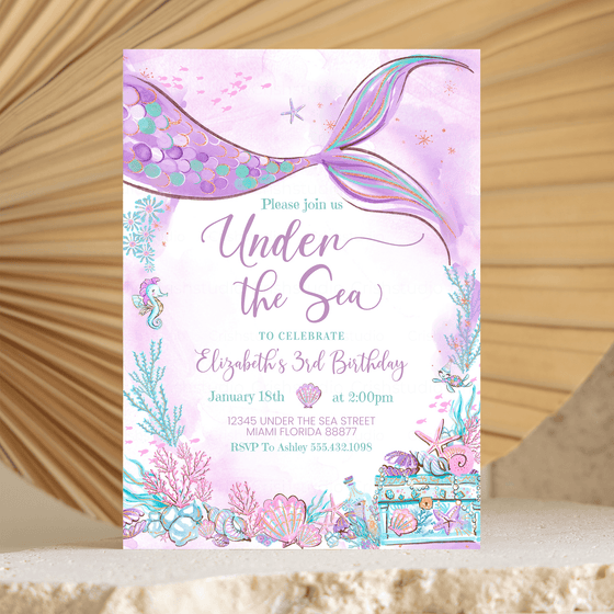 Editable Under the Sea Birthday Invitation M403