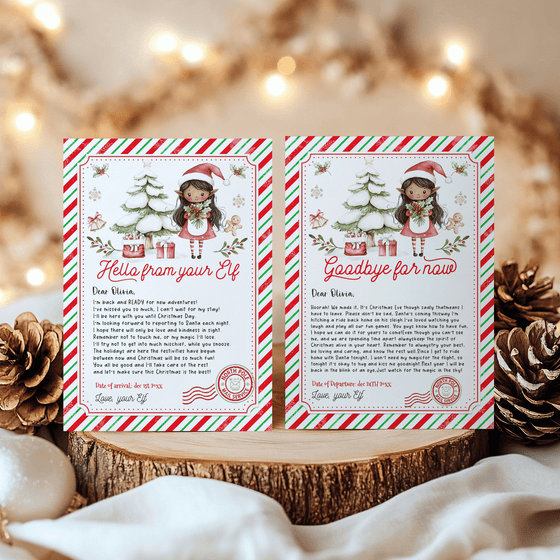 Editable Elf Arrival and Goodbye Letter Printable Kit ELF112