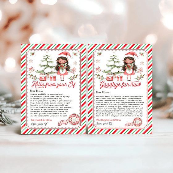 Editable Elf Arrival and Goodbye Letter Printable Kit ELF112