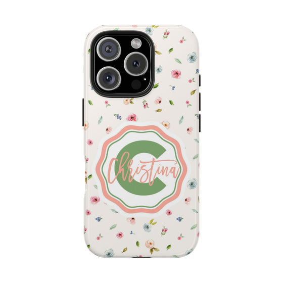Personalized Floral Tough Phone Case for Women | Durable & Stylish Protection - PC029
