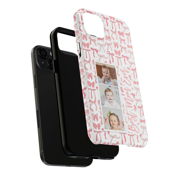 Custom Tough Phone Case - Best Mom Ever with Pink Bows - PC016