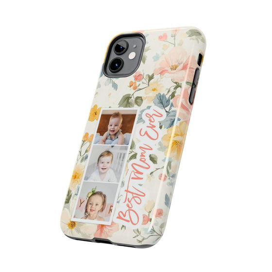 Personalized Floral Tough Phone Case - Best Mom Ever - PC012