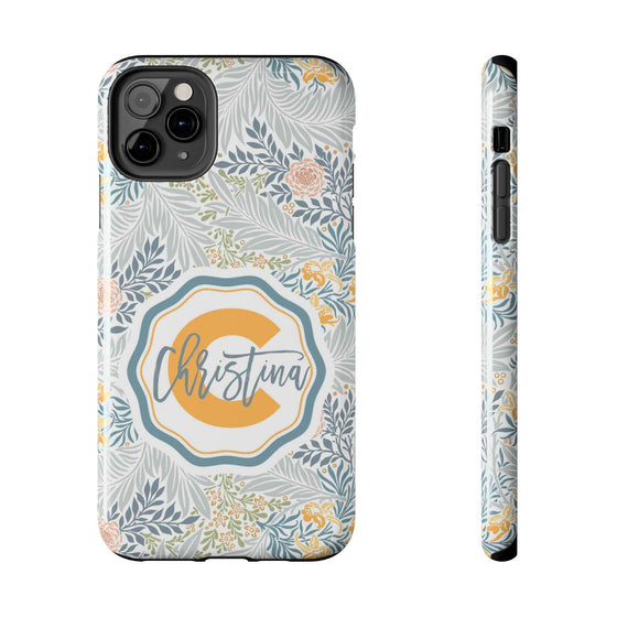 Custom Monogram Phone Cases With Floral Design - PC003